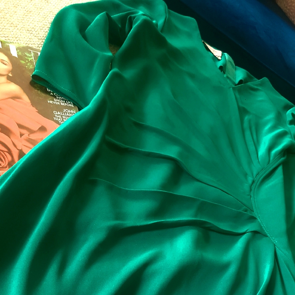 LANVIN Alber Elbaz Flattering Starburst Pleat Assym 3/4 Sleeve Gown 40/US 8 - Picture 6 of 15